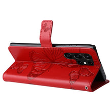 Load image into Gallery viewer, Casekis Embossed Butterfly Wallet Phone Case Red