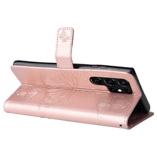 Load image into Gallery viewer, Casekis Embossed Butterfly Wallet Phone Case Rose Gold