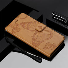 Load image into Gallery viewer, Casekis Embossed Butterfly Wallet Phone Case Yellow