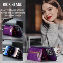Load image into Gallery viewer, Casekis Glitter Cardholer Magnetic Phone Case Dark Purple