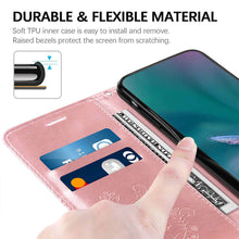 Load image into Gallery viewer, Casekis Embossed Butterfly Wallet Phone Case Rose Gold