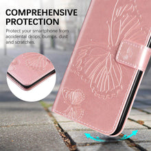Load image into Gallery viewer, Casekis Embossed Butterfly Wallet Phone Case Rose Gold