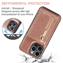 Load image into Gallery viewer, Casekis Glitter Cardholer Magnetic Phone Case Rose Gold