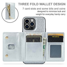 Load image into Gallery viewer, Casekis Glitter Cardholer Magnetic Phone Case Silver