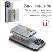 Load image into Gallery viewer, Casekis Glitter Cardholer Magnetic Phone Case Silver