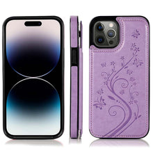 Load image into Gallery viewer, Casekis Butterfly Embossing Wallet Phone Case Purple