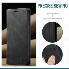 Load image into Gallery viewer, Casekis Retro RFID Wallet Phone Case Black