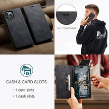 Load image into Gallery viewer, Casekis Retro RFID Wallet Phone Case Black