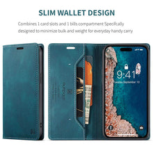 Load image into Gallery viewer, Casekis Retro RFID Wallet Phone Case Blue