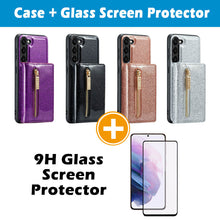 Lade das Bild in den Galerie-Viewer, Casekis Glitter Cardholer Magnetic Phone Case for Galaxy S23 5G
