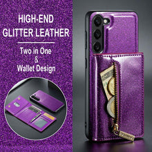 Lade das Bild in den Galerie-Viewer, Casekis Glitter Cardholer Magnetic Phone Case for Galaxy S23 5G