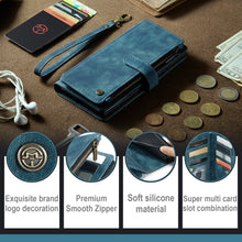 Load image into Gallery viewer, Casekis Leather Zipper Phone Case Blue