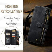 Load image into Gallery viewer, Casekis Leather Zipper Phone Case Black