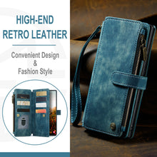 Load image into Gallery viewer, Casekis Leather Zipper Phone Case Blue