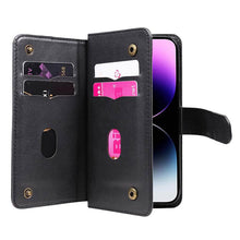 Load image into Gallery viewer, Casekis Large Capacity Cardholder Phone Case Black