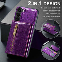 Lade das Bild in den Galerie-Viewer, Casekis Glitter Cardholer Magnetic Phone Case for Galaxy S23 5G