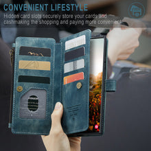 Load image into Gallery viewer, Casekis Leather Zipper Phone Case Blue
