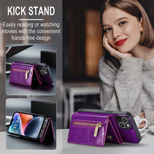 Lade das Bild in den Galerie-Viewer, Casekis Glitter Cardholer Magnetic Phone Case for iPhone 14