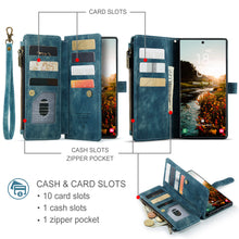 Load image into Gallery viewer, Casekis Leather Zipper Phone Case Blue