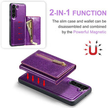 Lade das Bild in den Galerie-Viewer, Casekis Glitter Cardholer Magnetic Phone Case for Galaxy S23 5G