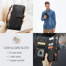 Load image into Gallery viewer, Casekis Leather Zipper Phone Case Black