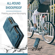 Load image into Gallery viewer, Casekis Leather Zipper Phone Case Blue