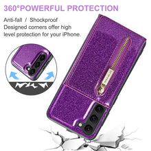 Lade das Bild in den Galerie-Viewer, Casekis Glitter Cardholer Magnetic Phone Case for Galaxy S23 5G