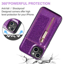 Load image into Gallery viewer, Casekis Glitter Cardholer Magnetic Phone Case for iPhone 14 Plus