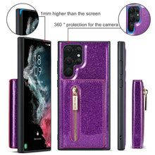 Load image into Gallery viewer, Casekis Glitter Cardholer Magnetic Phone Case for Galaxy S23 Ultra 5G