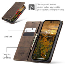 Load image into Gallery viewer, Casekis Retro Wallet Case For iPhone 14 Pro