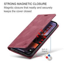 Load image into Gallery viewer, Casekis Retro RFID Wallet Phone Case Red