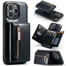 Carica l'immagine nel visualizzatore di Gallery, Casekis Glitter Cardholer Magnetic Phone Case for iPhone 14 Pro