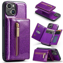 Lade das Bild in den Galerie-Viewer, Casekis Glitter Cardholer Magnetic Phone Case for iPhone 14