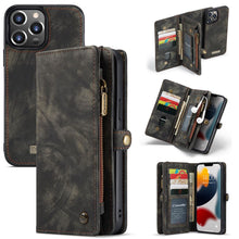 Load image into Gallery viewer, Casekis Zipper Wallet PU Leather Case Black