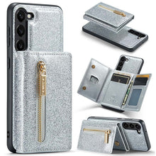 Lade das Bild in den Galerie-Viewer, Casekis Glitter Cardholer Magnetic Phone Case for Galaxy S23 5G