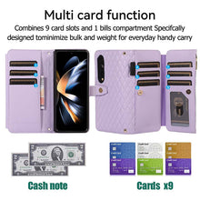 Load image into Gallery viewer, Casekis Crossbody Cardholder Phone Case For Galaxy Z Fold 4 Purple
