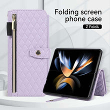 Load image into Gallery viewer, Casekis Crossbody Cardholder Phone Case For Galaxy Z Fold 4 Purple
