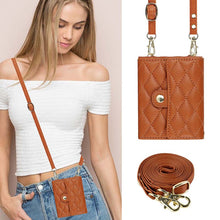 Load image into Gallery viewer, Casekis Crossbody Cardholder Phone Case For Galaxy Z Flip 4 Brown
