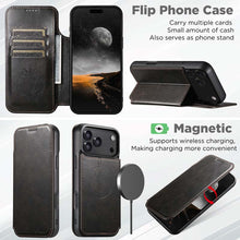 Load image into Gallery viewer, Casekis Leather Wallet MagSafe Phone Case Black
