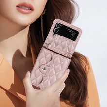 Load image into Gallery viewer, Casekis Crossbody Cardholder Phone Case For Galaxy Z Flip 4 Rose Gold

