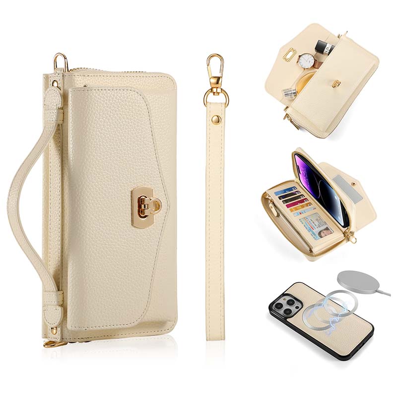 Casekis Multifunction Tote Crossbody Solid Color Phone Bag Beige