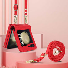 Load image into Gallery viewer, Casekis Crossbody Cardholder Phone Case For Galaxy Z Flip 5 Red
