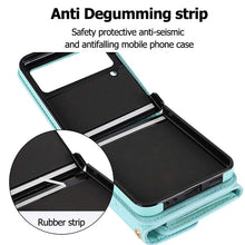 Load image into Gallery viewer, Casekis Crossbody Cardholder Phone Case For Galaxy Z Flip 4 Green
