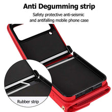 Load image into Gallery viewer, Casekis Crossbody Cardholder Phone Case For Galaxy Z Flip 4 Red
