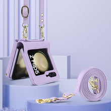 Load image into Gallery viewer, Casekis Crossbody Cardholder Phone Case For Galaxy Z Flip 5 Purple
