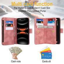 Load image into Gallery viewer, Casekis Crossbody 9 Card Holder Phone Case Rose Gold
