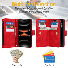 Load image into Gallery viewer, Casekis Crossbody 9 Card Holder Phone Case Red
