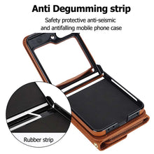 Load image into Gallery viewer, Casekis Crossbody Cardholder Phone Case For Galaxy Z Flip 5 Brown
