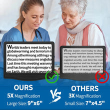 Load image into Gallery viewer, 5X Rechargeable Full Book Page Reading Magnifier
