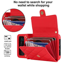 Load image into Gallery viewer, Casekis Crossbody Cardholder Phone Case For Galaxy Z Flip 3 Red
